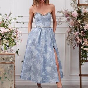 V. Chapman Lucia Dress in Denim Blue